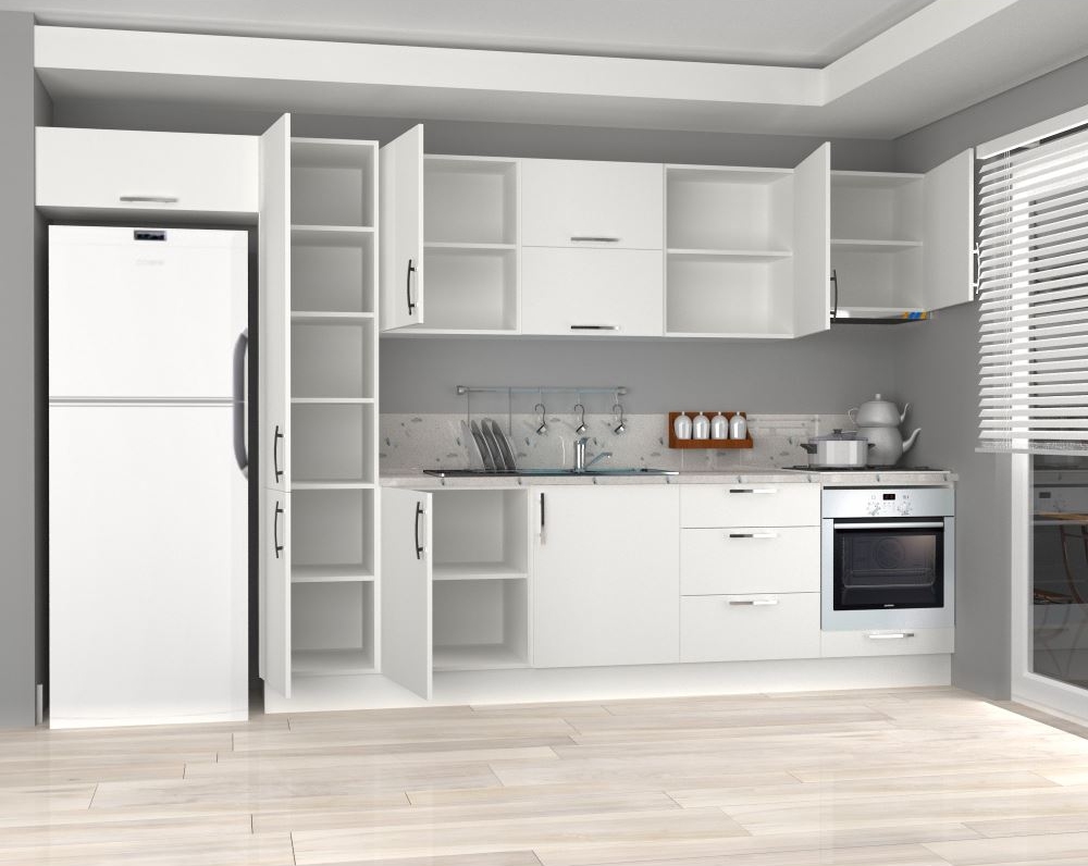 Bayraklı Modern Mutfak Dolabı